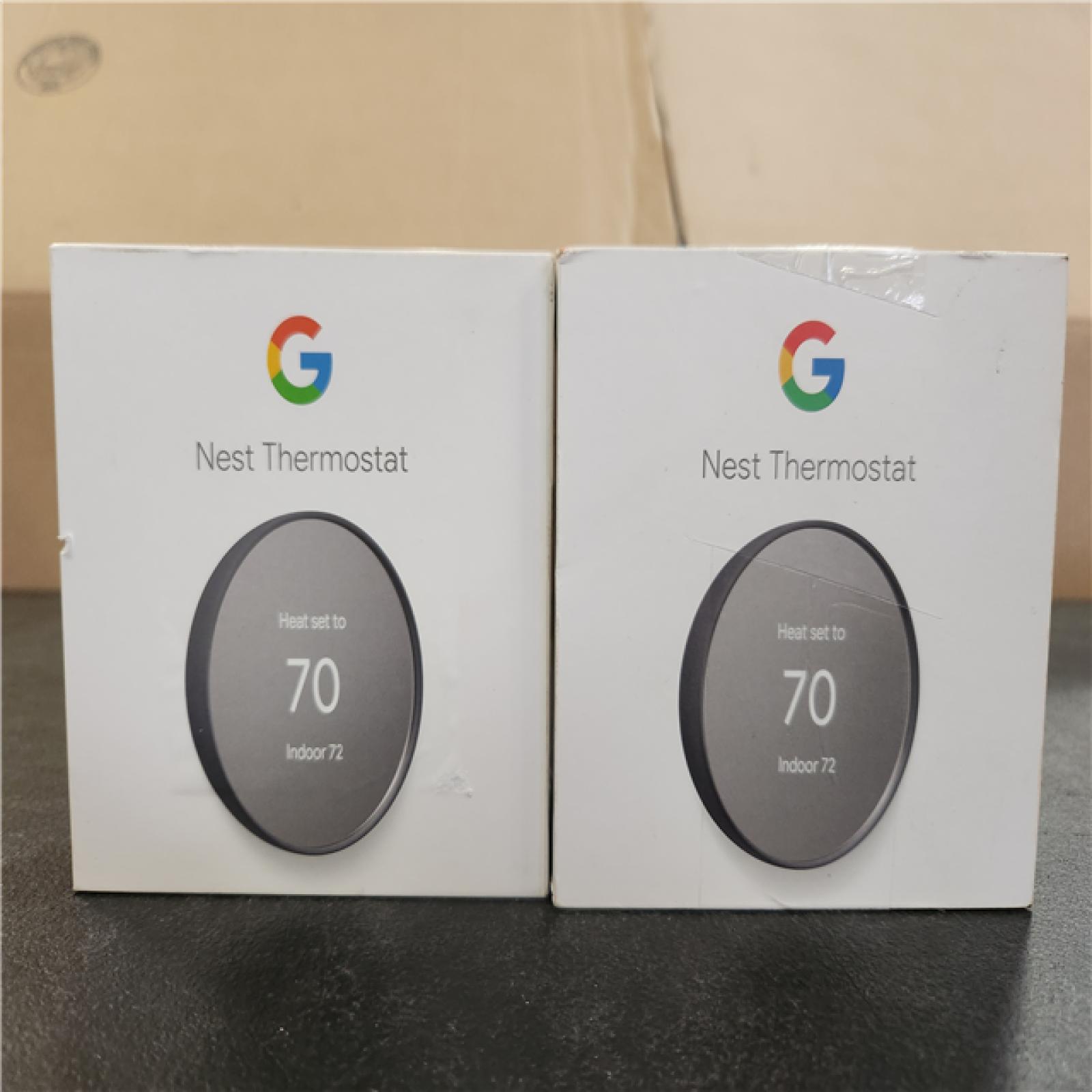 Phoenix AS-IS Google Nest Thermostat - Smart Programmable Wi-Fi Thermostat - (2-Pack)