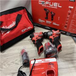 AS-IS Milwaukee FUEL 12-Volt Lithium-Ion Brushless Cordless Hammer Drill and Impact Driver Combo Kit