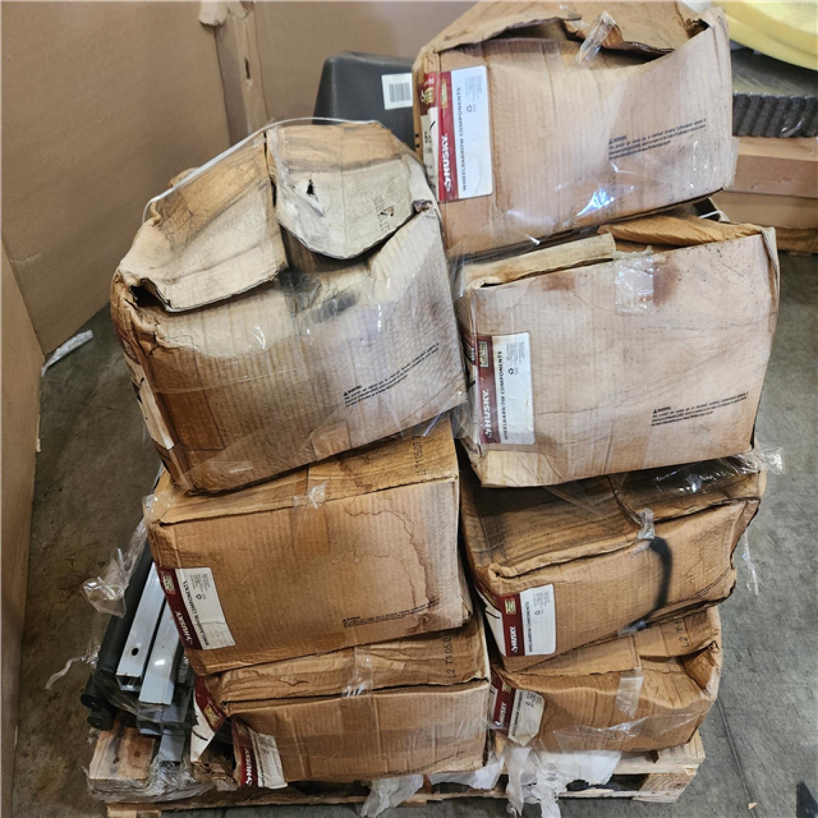 Phoenix Husky 6 cu. ft. Dual-Wheel  Poly Wheelbarrow with 8 in. Flat-Free Tires Pallet (8-Wheelbarrows)