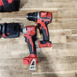 HOUSTON LOCATION - AS - IS Milwaukee 18V Lithium-Ion Brushless Cordless Compact Drill/Impact Combo Kit