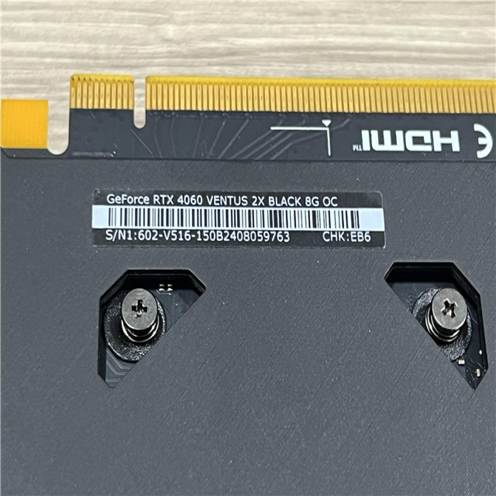 AS-IS MSI GeForce RTX 4060 Ventus 2X Black 8G OC Gaming Graphics Card -8GB GDDR6X PCI