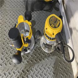 Houston location AS-IS DEWALT DW618PKB 2-1/4 HP EVS Fixed Base/Plunge Router Combo Kit with Soft Start