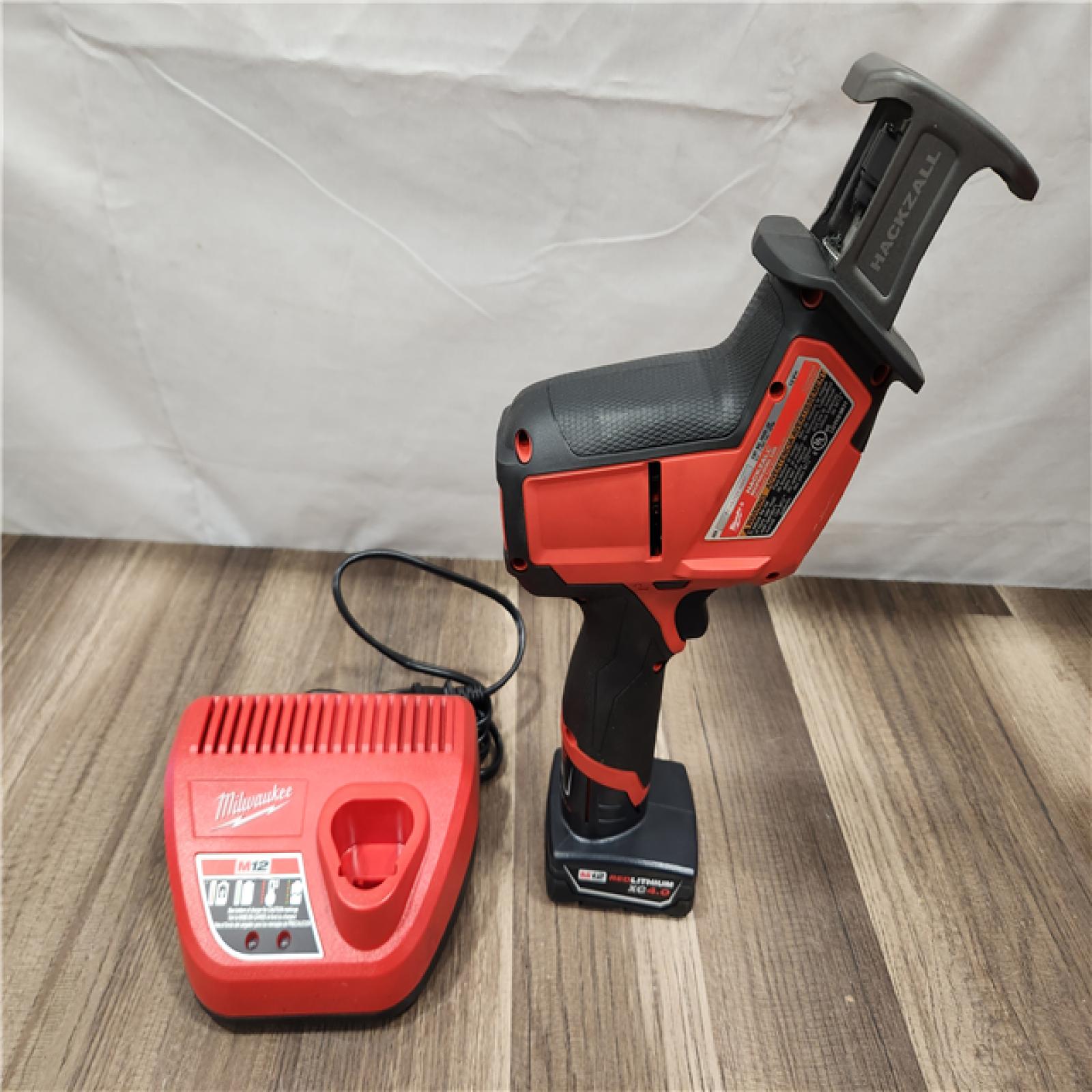 AS-IS- Milwaukee M12 FUEL 12-Volt Lithium-Ion Brushless Cordless HACKZALL Reciprocating Saw Kit W/ Free M12 4.0Ah Compact Battery