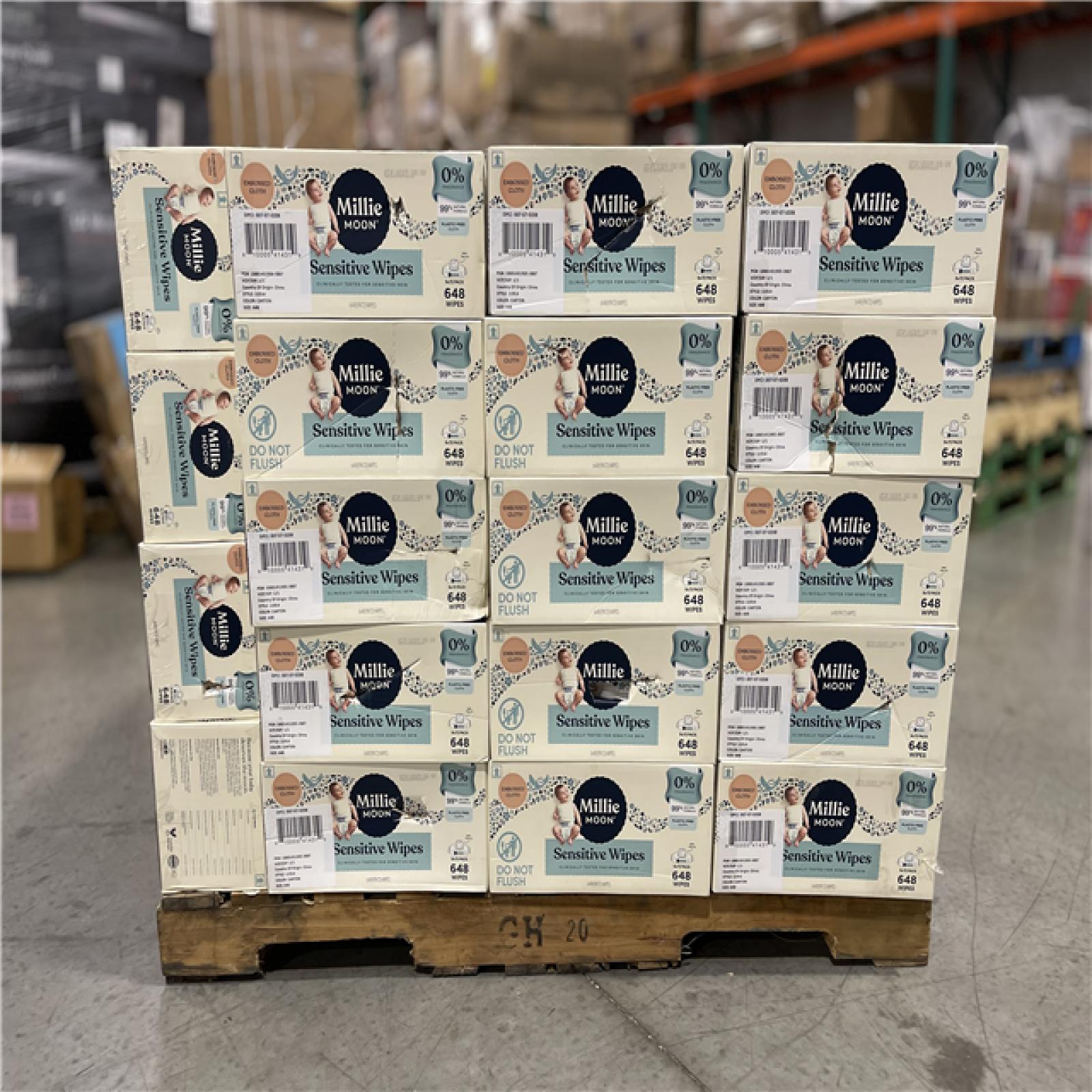 DALLAS LOCATION- Millie Moon Sensitive Wipes 648ct PALLET -90 CASES