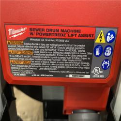 Houston Location AS IS - Milwaukee Sewer Drum Machine with Powertredz Lift Assist