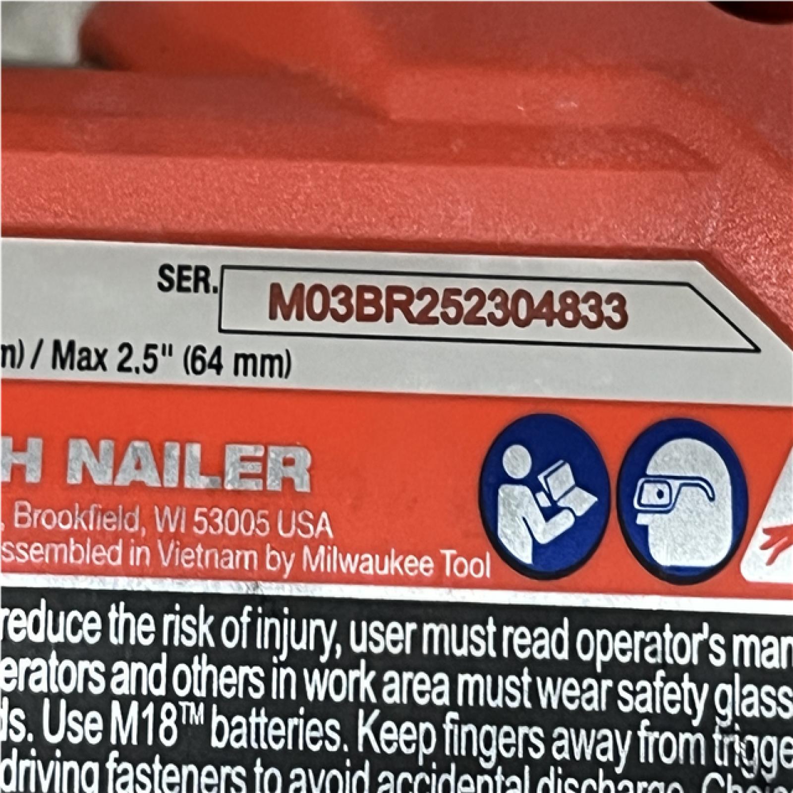 AS-IS Milwaukee FUEL 18V Lithium-Ion Brushless Cordless Gen II 15-Gauge Angled Nailer (Tool-Only)