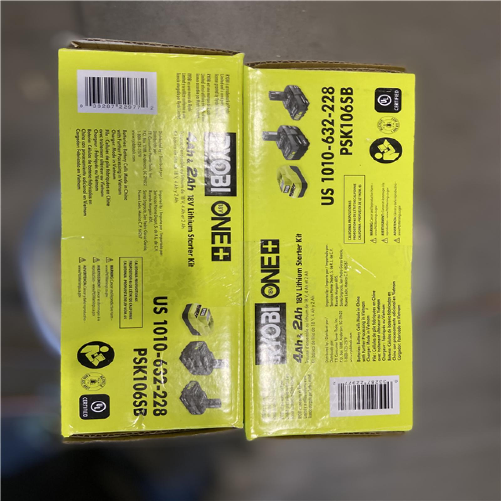 NEW! - RYOBI ONE+ 18V Lithium-Ion Starter Kit with 2.0 Ah Battery  4.0 Ah Battery  and Charger