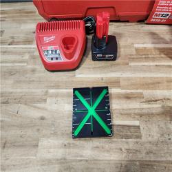 HOUSTON LOCATION - AS-IS (APPEARS LIKE NEW) Milwaukee 12-Volt Lithium-Ion Cordless Green 250 ft. 3-Plane Laser Level Kit