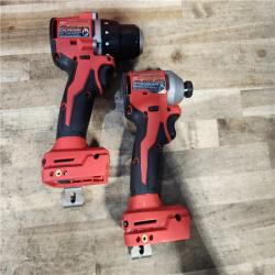 HOUSTON LOCATION - AS-IS Milwaukee M18 18V Lithium-Ion Brushless Cordless Compact Drill/Impact Combo Kit (2-Tool) W/(2) 2.0 Ah Batteries  Charger & Bag