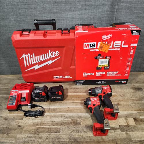 HOUSTON LOCATION - AS-IS Milwaukee FUEL 18V Lithium-Ion Brushless Cordless Hammer Drill and Impact Driver Combo Kit