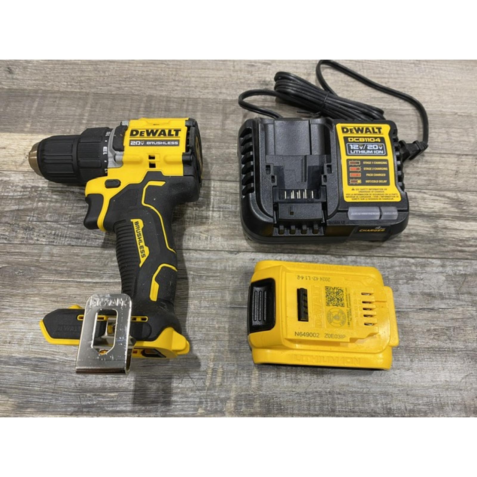 AS-IS DEWALT Atomic 20V Lithium-Ion Cordless Compact 1/2 in. Drill/Driver Kit