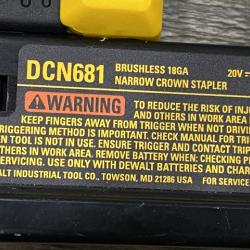 AS-IS DEWALT 20V MAX XR Lithium-Ion Cordless 18-Gauge Narrow Crown Stapler Kit