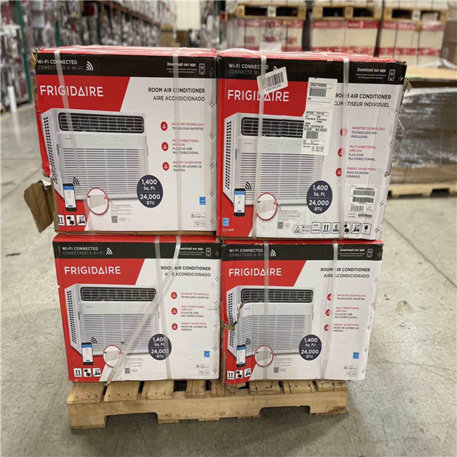 DALLAS LOCATION - Frigidaire 24 000 BTU 230-Volt Inverter Technology Window Room Air Conditioner Cools 1400 sq. ft. PALLET-(4 UNITS)