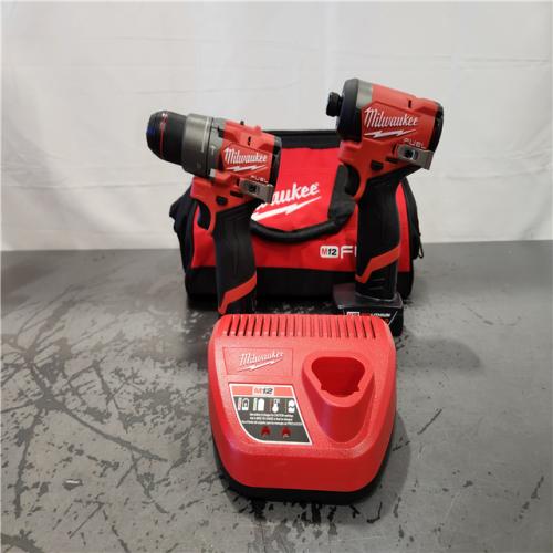 AS-IS- Milwaukee 3497-22 12V Brushless Hammer Drill and Impact Driver Combo Kit