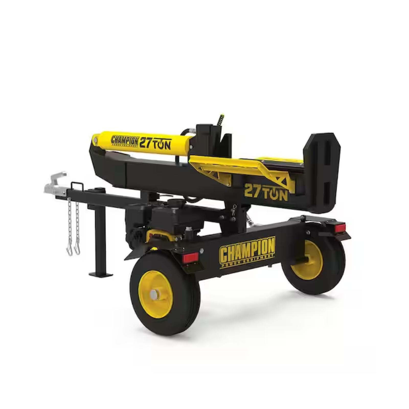 DALLAS LOCATION - Champion Power Equipment 27 Ton 224 cc Gas Powered Hydraulic Wood Log Splitter w/Vertical/Horizontal Operation and Auto Return-with Hydraulic Oil