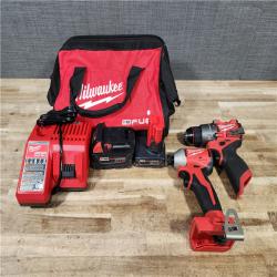 HOUSTON LOCATION - AS - IS Milwaukee 2 Tool Combo Kit W/ (2) Battery & Charger