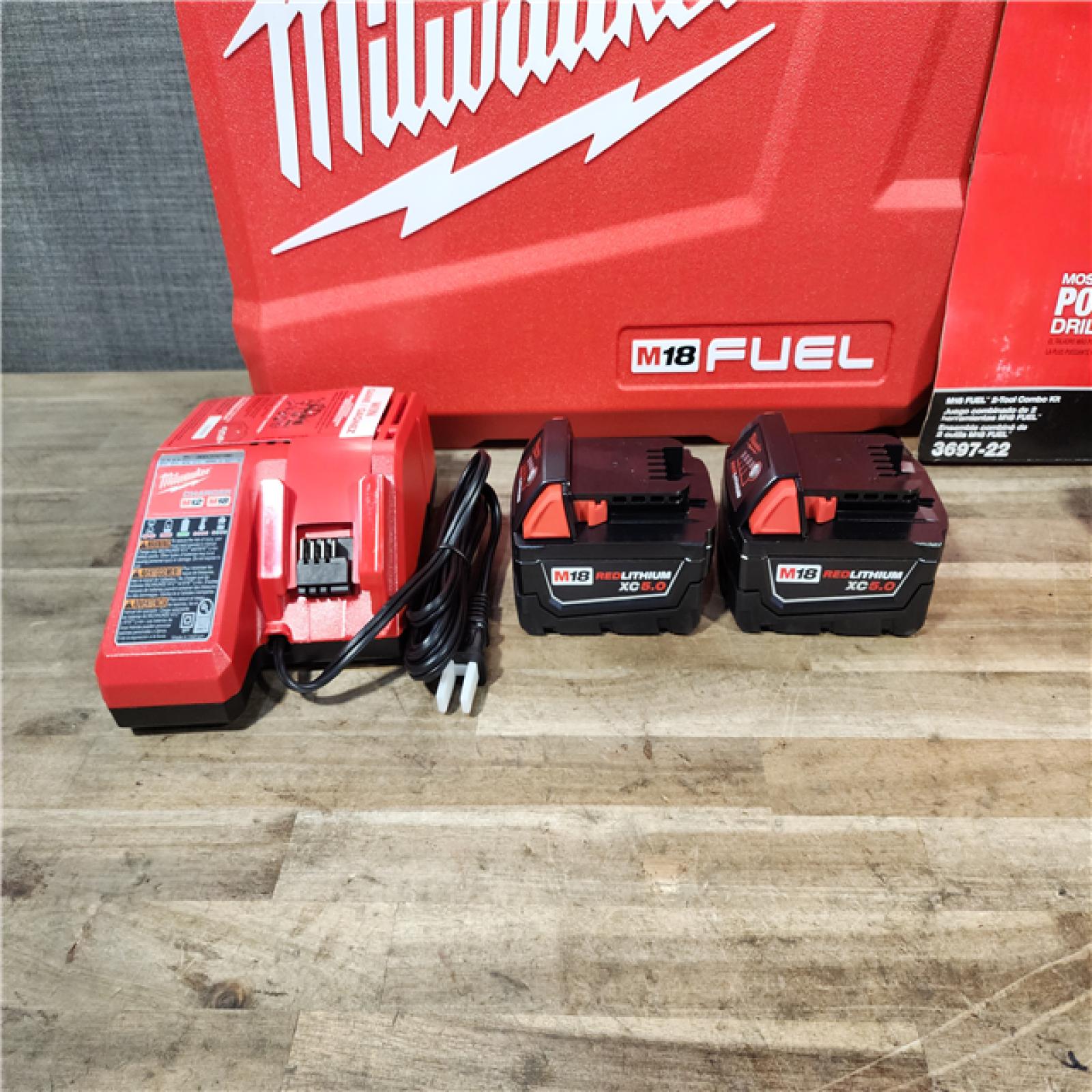 HOUSTON LOCATION - AS-IS Milwaukee FUEL 18V Lithium-Ion Brushless Cordless Hammer Drill and Impact Driver Combo Kit