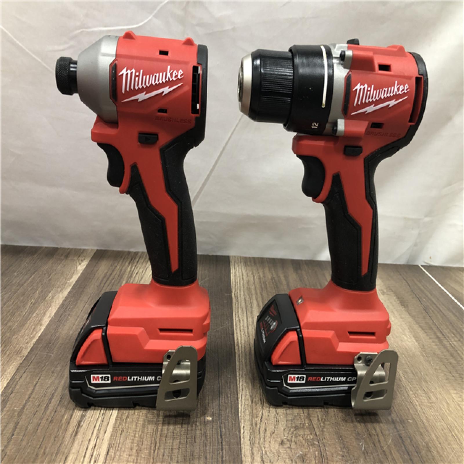 AS-IS Milwaukee 18V Lithium-Ion Brushless Cordless Compact Drill/Impact Combo Kit