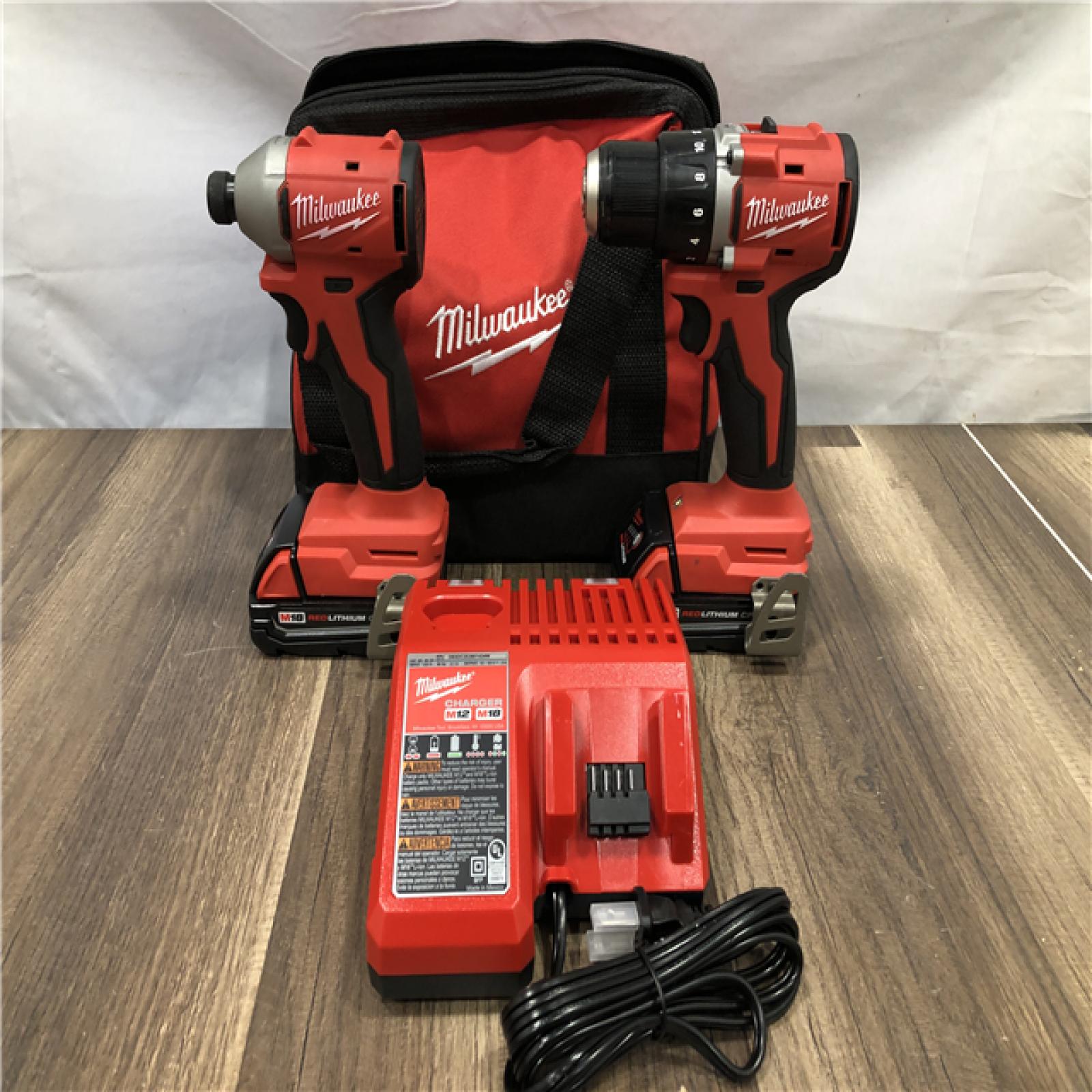 AS-IS Milwaukee 18V Lithium-Ion Brushless Cordless Compact Drill/Impact Combo Kit