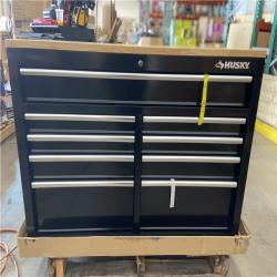 DALLAS LOCATION  - Husky Tool Storage 46 in. W x 51 in. D Standard Duty Black Mobile Workbench Cabinet with Solid Top Full Length Extension Table