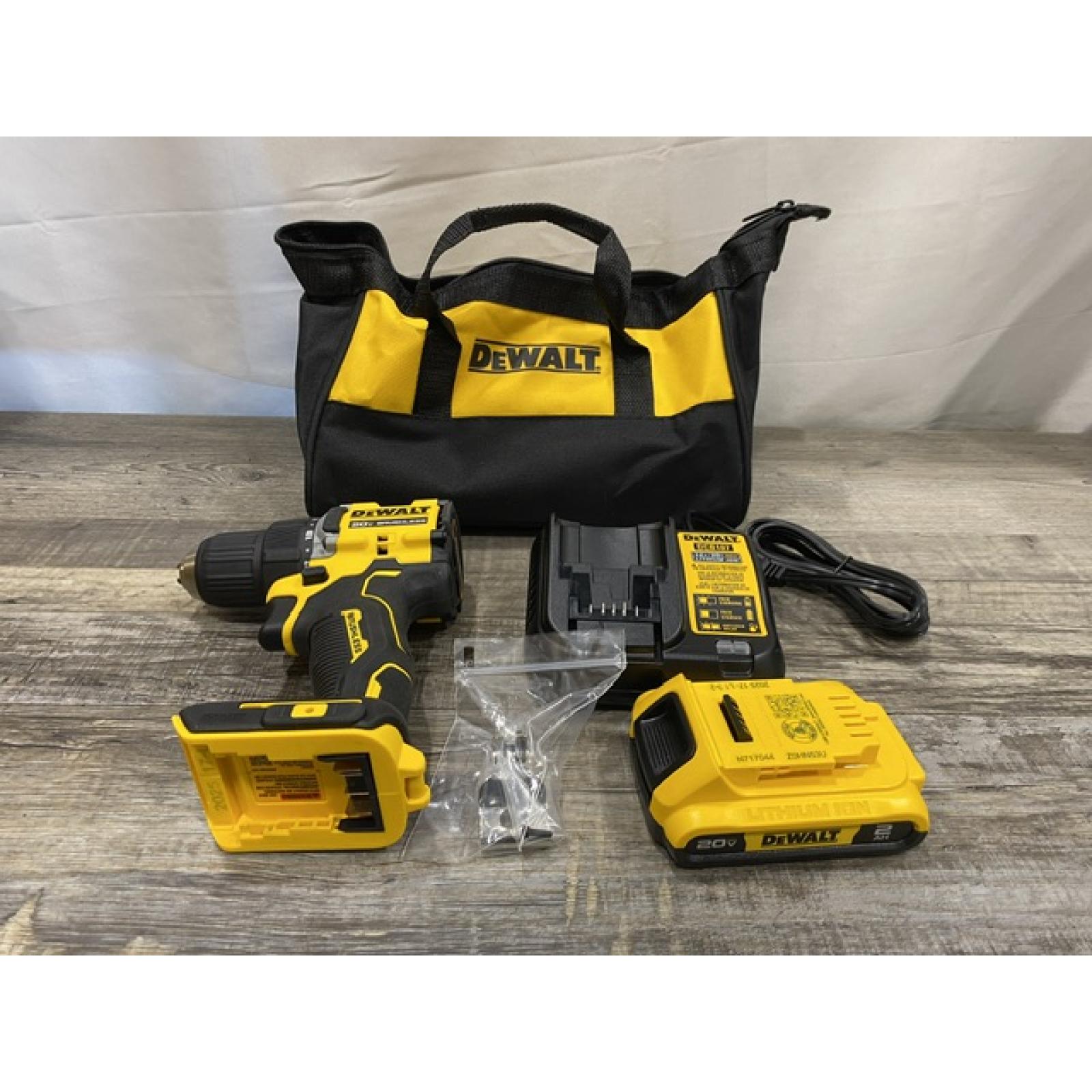 AS-IS DEWALT Atomic 20V Lithium-Ion Cordless Compact 1/2 in. Drill/Driver Kit