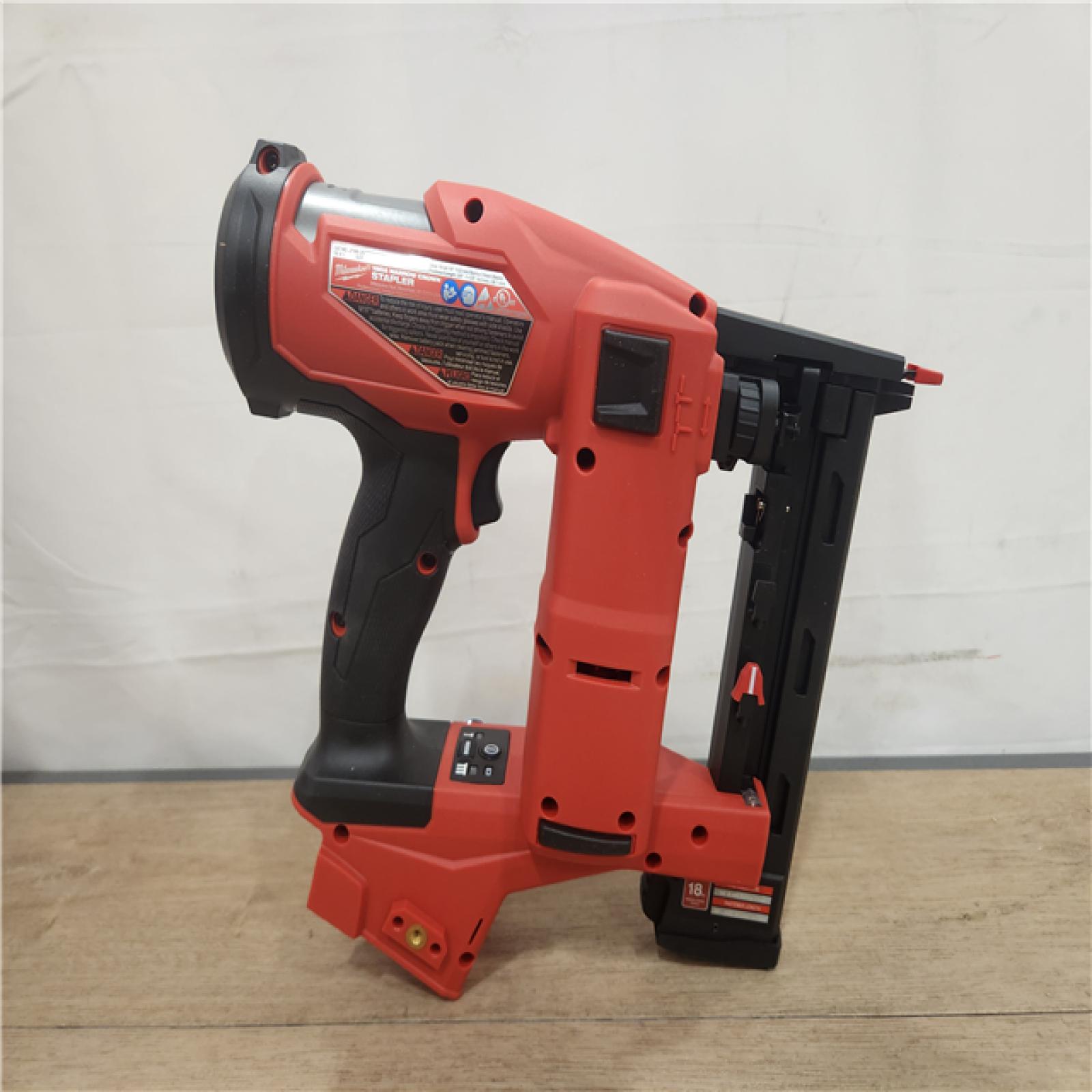 AS-IS- Milwaukee FUEL 18-Volt Lithium-Ion Brushless Cordless 18-Gauge 1/4 in. Narrow Crown Stapler (Tool-Only)