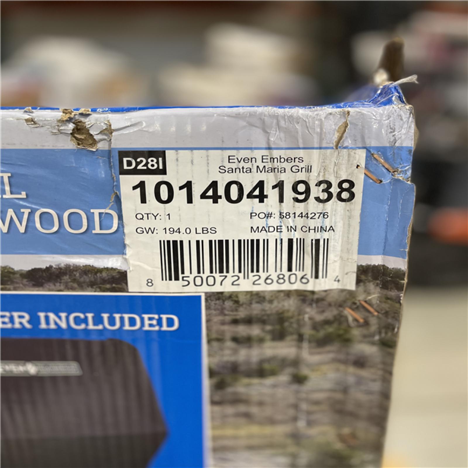 DALLAS LOCATION - Even Embers Santa Maria Charcoal and Wood Grill in Black with Cover Included PALLET-(2 UNITS)