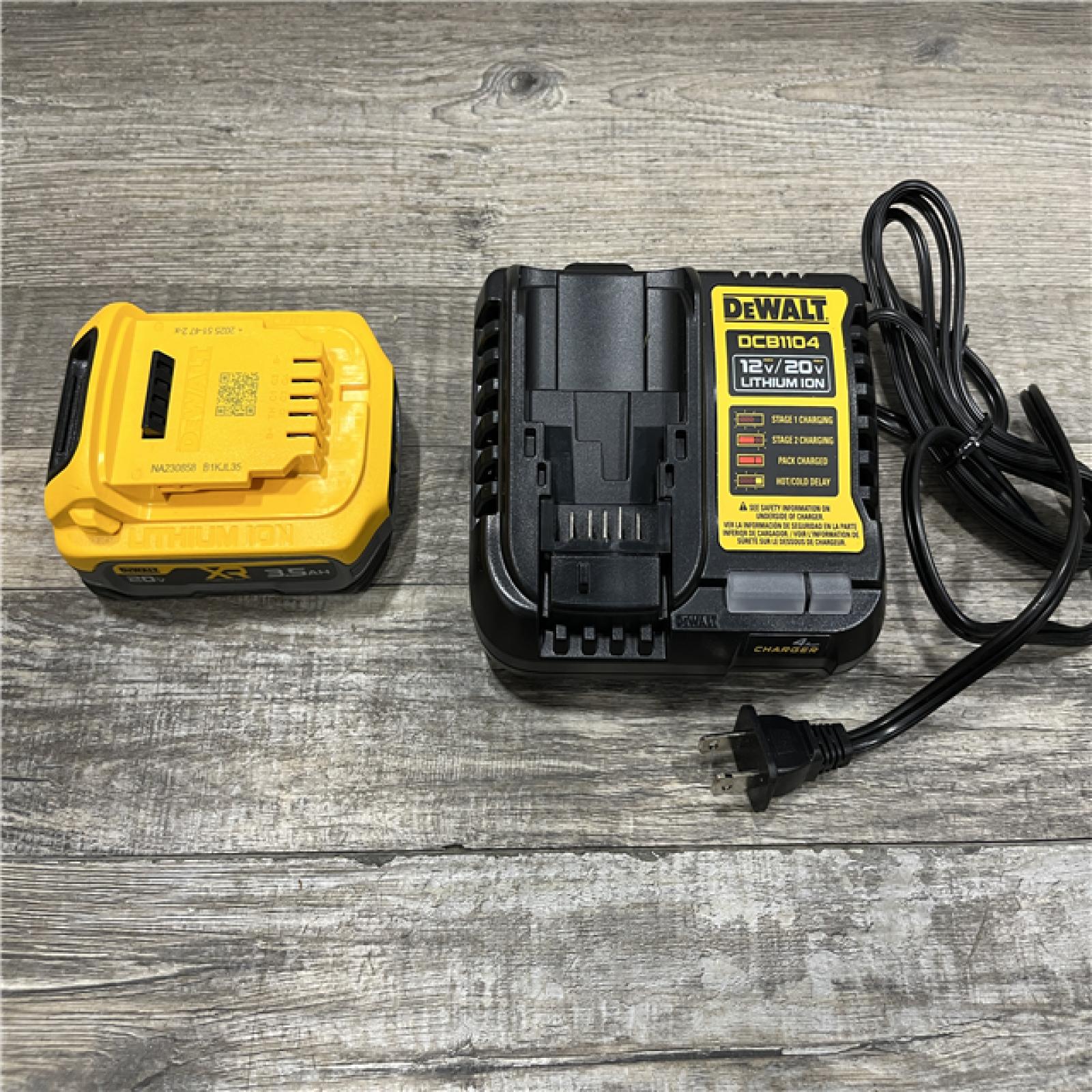 AS-IS DEWALT 20V MAX XR POWERSTACK Lithium-Ion Battery Starter Kit with 3.5Ah Battery and Charger