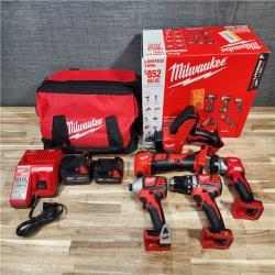 HOUSTON LOCATION - AS-IS M18 18V Lithium-Ion Cordless Combo Kit (5-Tool) with (2) Batteries  Charger and Tool Bag