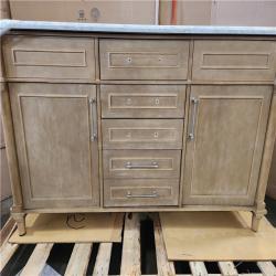 Phoenix AS-IS Ove Decors Dual Sink 72 Marbel Top With 5-Drawers and 2-Single Doors (Assembled) (Marble Top Intact)
