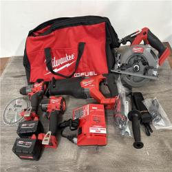 California As-IS 4-Piece Milwaukee Tool Combo Kit  Includes (2) Batteries  Charger and Bag; Appears in Excellent Condition