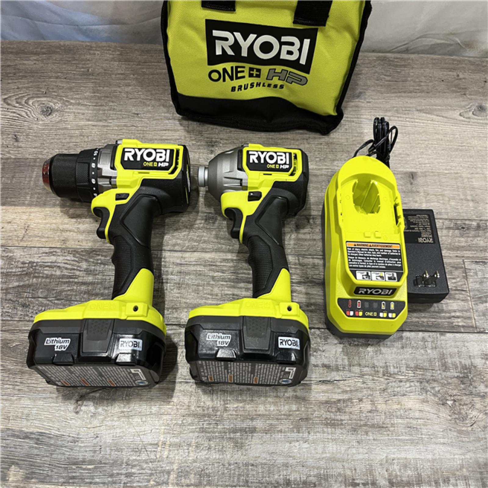 AS-IS RYOBI ONE+ HP 18V Brushless Cordless 2-Tool Combo Kit