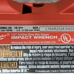 AS-IS Milwaukee FUEL 18V Cordless Mid Torque 1/2 in. Impact Wrench w/ 12 FUEL 3/8 in. Ratchet Combo Kit