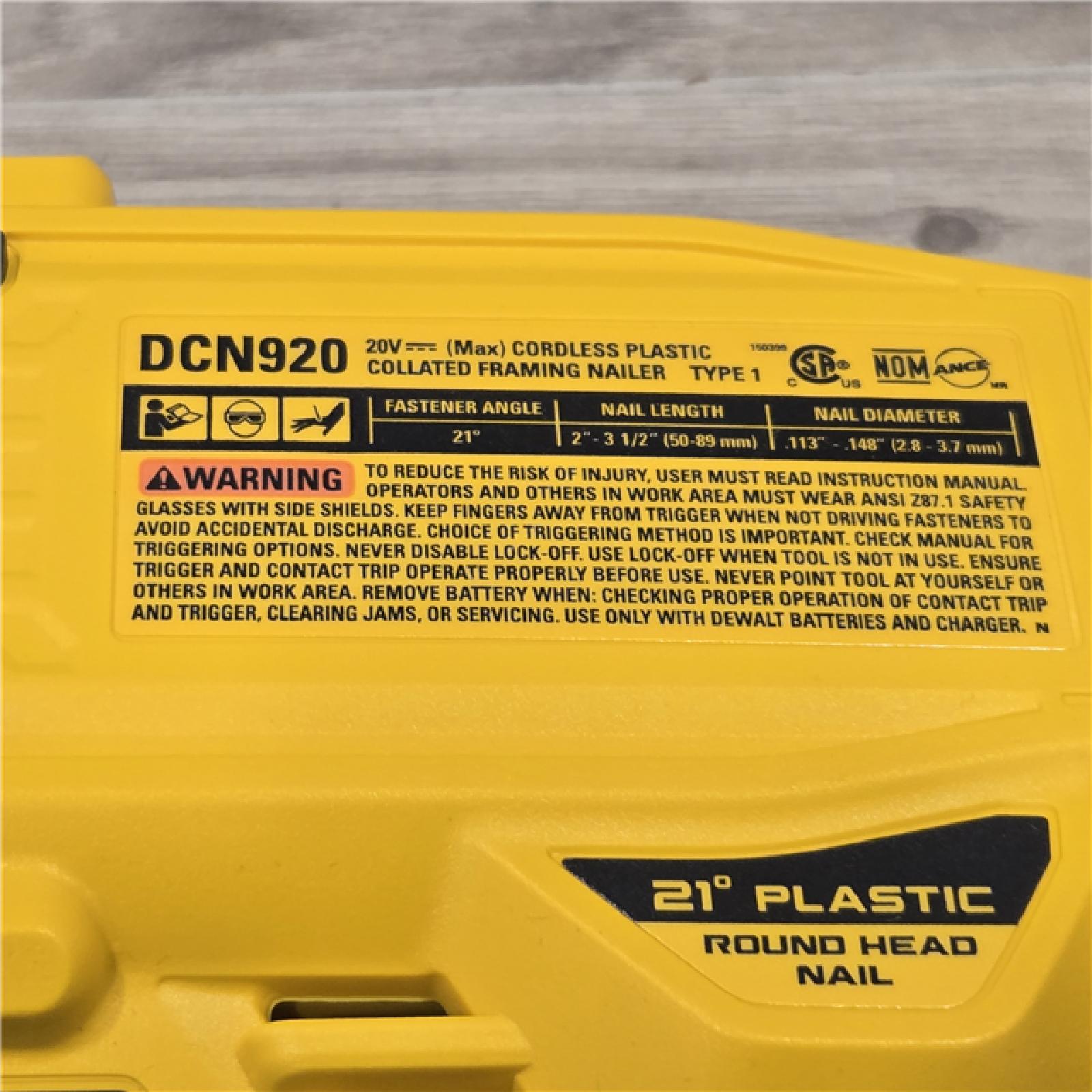 AS-IS DEWALT 20-Volt 21° Cordless Framing Nailer (Tool-Only)