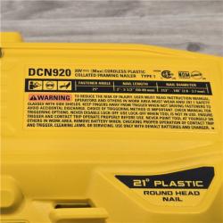 AS-IS DEWALT 20-Volt 21° Cordless Framing Nailer (Tool-Only)