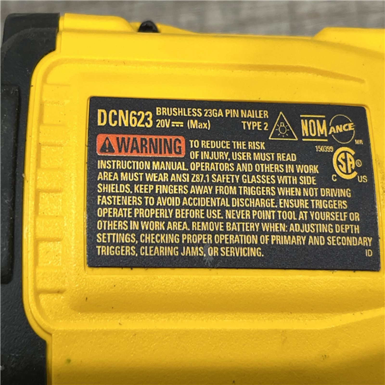 AS-IS DEWALT ATOMIC 20V MAX Lithium Ion Cordless 23 Gauge Pin Nailer (Tool Only)