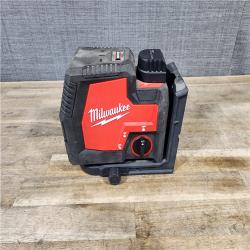 HOUSTON LOCATION - AS-IS MILWAUKEE 100 ft. REDLITHIUM Lithium-Ion USB Green Rechargeable Cross Line Laser Level (TOOL ONLY)