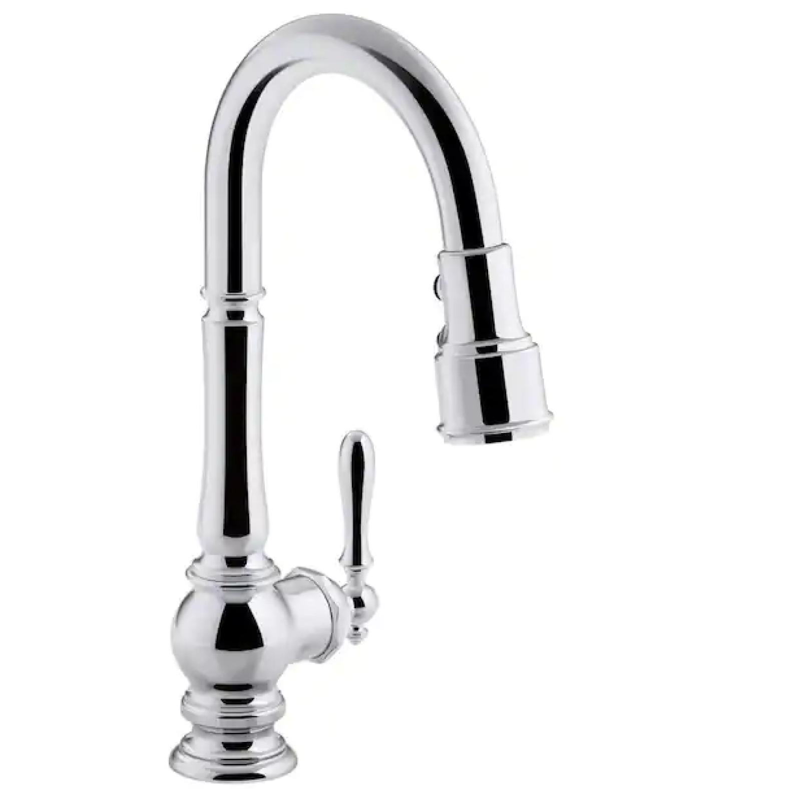 DALLAS LOCATION - KOHLER Artifacts Single-Handle Pull-Down Sprayer Kitchen Faucet in Oil Rubbed Bronze (2) -(1 Chrome) PALLET