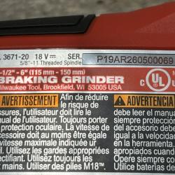 AS-IS Milwaukee FUEL 18V Lithium-Ion Brushless Cordless 4-1/2 in./6 in. Braking Grinder with Slide Switch (Tool-Only)