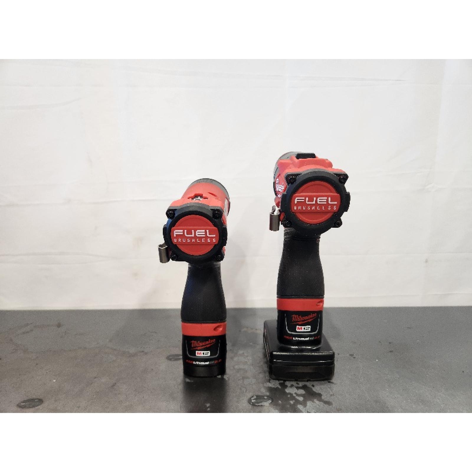 AS-IS- Milwaukee 12V Brushless Hammer Drill and Impact Driver Combo Kit