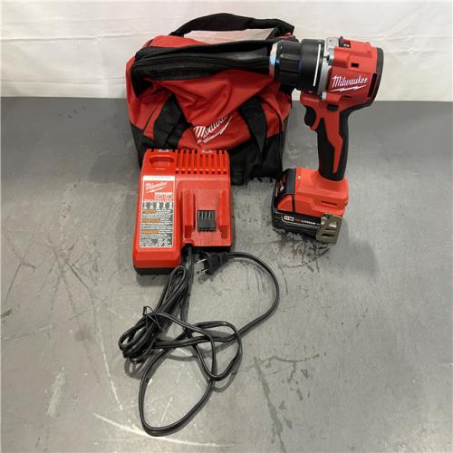 AS-IS - Milwaukee M18 18V Lithium-Ion Brushless Cordless 1/2 in. Compact Drill/Driver Kit