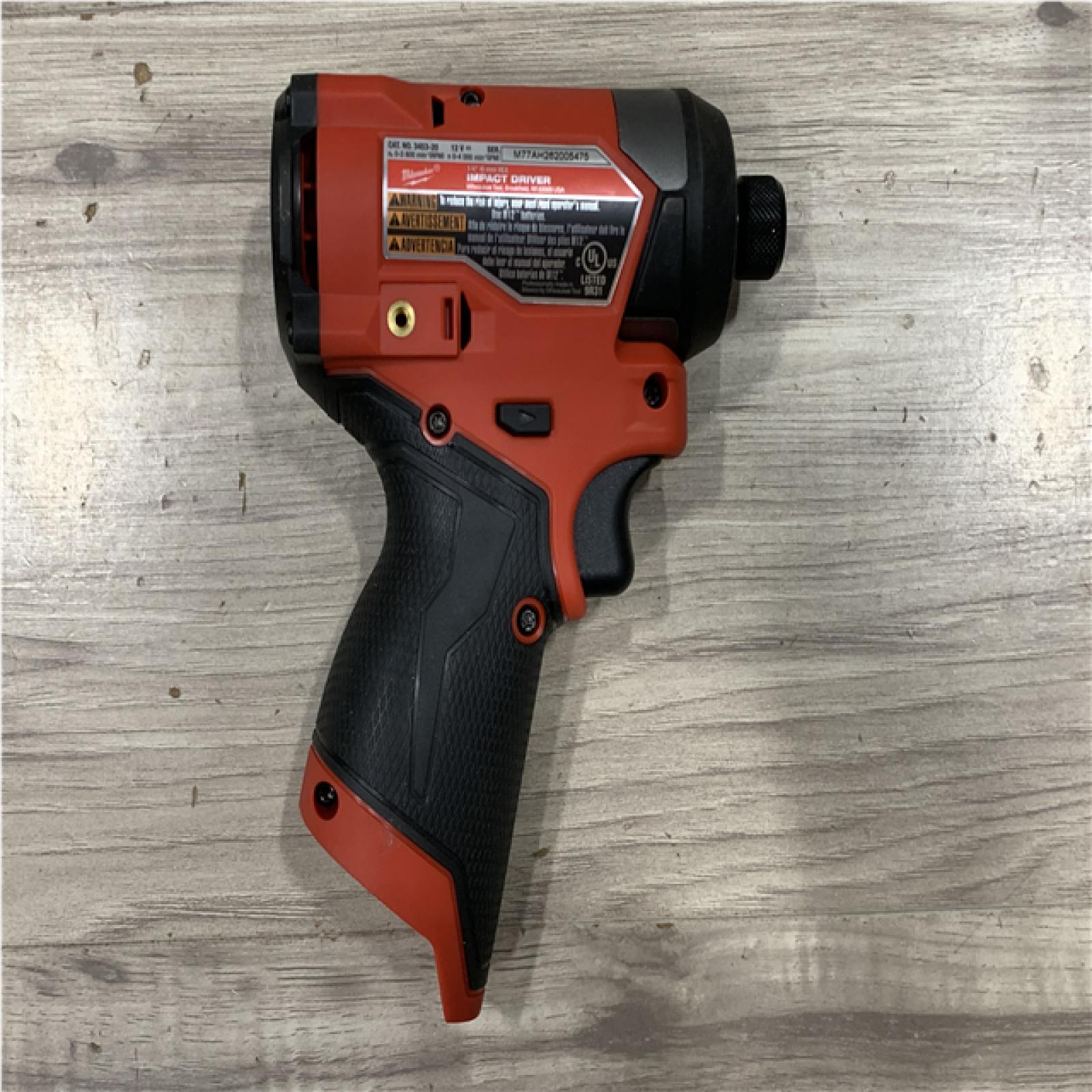 AS-IS Milwaukee FUEL 12V Lithium-Ion Brushless Cordless 1/4 in. Hex Impact Driver (Tool-Only)