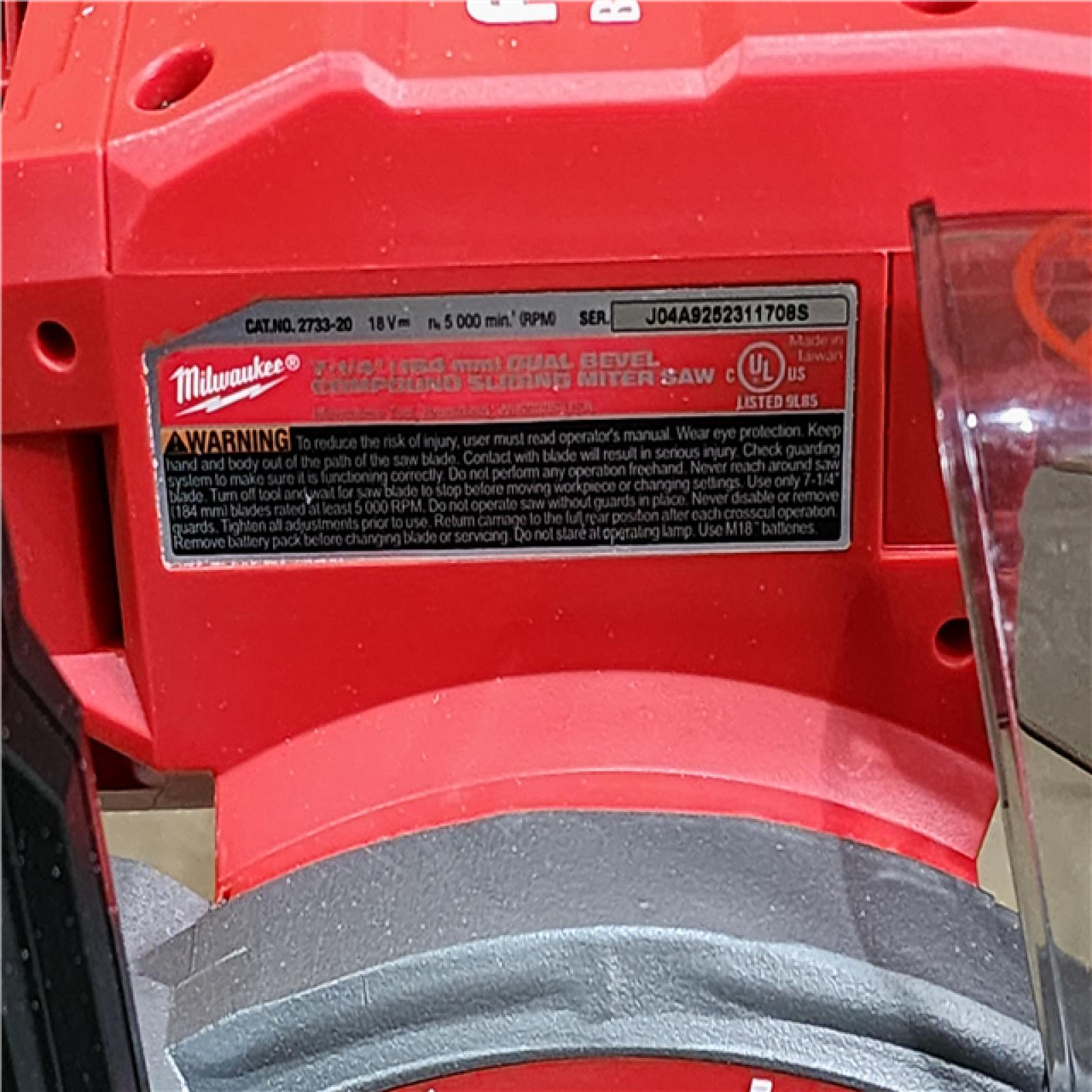 HOUSTON LOCATION - AS-IS Milwaukee M18 FUEL 7-1/4 in. Cordless Brushless Dual-Bevel Sliding Compound Miter Saw (Tool Only)