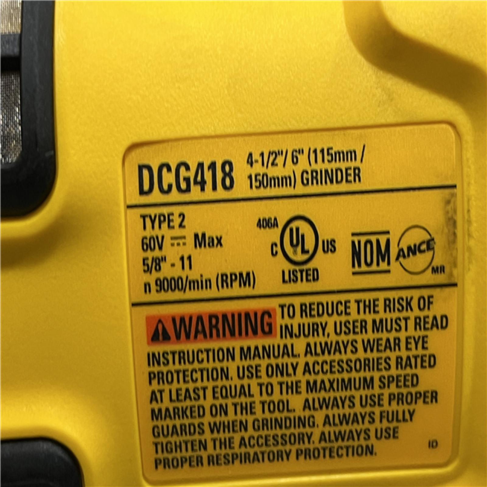 AS-IS DEWALT FLEXVOLT 60V MAX Cordless Brushless 4.5 in. to 6 in. Small Angle Grinder with Kickback Brake (Tool Only)
