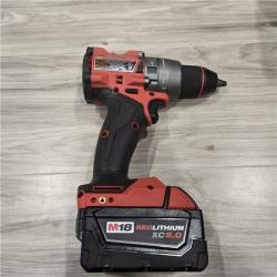 AS-IS Milwaukee 2904-22 Hammer Drill Driver Kit with Batteries  Charger & Tool Case  Red