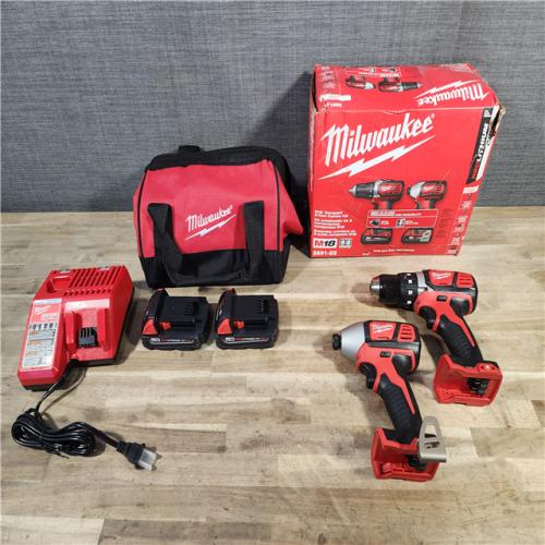HOUSTON LOCATION - AS-IS Milwaukee 18V Cordless Brushed 2-Tool Drill/Driver and Impact Driver Kit
