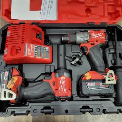 AS-IS  Milwaukee M18 FUEL 18V Lithium-Ion Brushless Cordless Hammer Drill and Impact Driver Combo Kit (2-Tool) with 2 Batteries