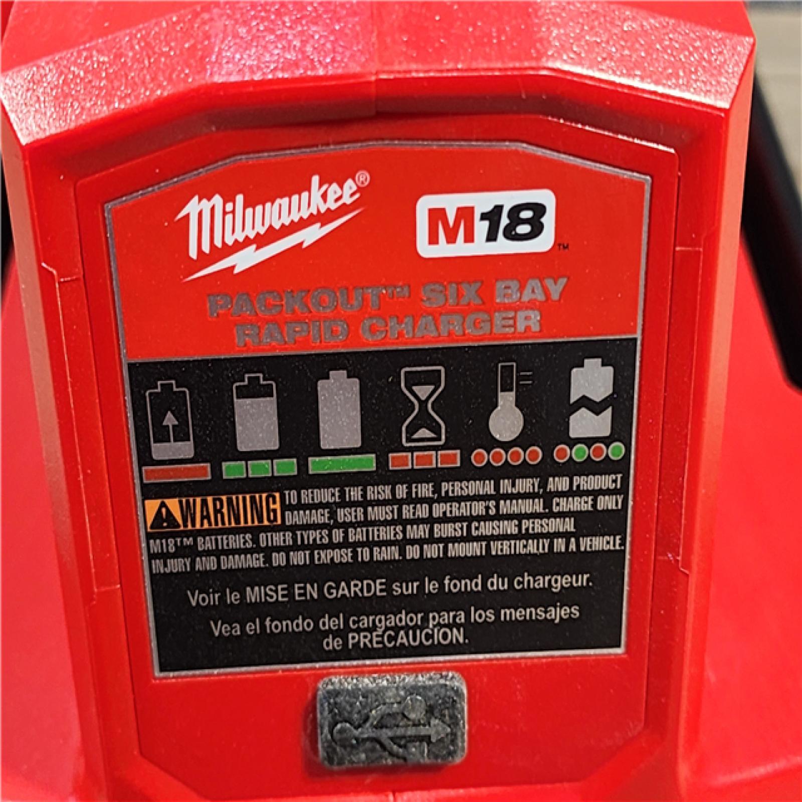 HOUSTON LOCATION - AS-IS Milwaukee M18 Packout Six Bay Rapid Charger (TOOL ONLY)