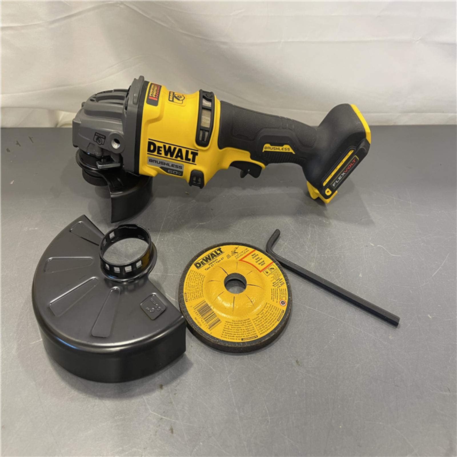 AS-IS - DEWALT 60V MAX Cordless Brushless 4.5 in. to 6 in. Small Angle Grinder with Kickback Brake (Tool Only)