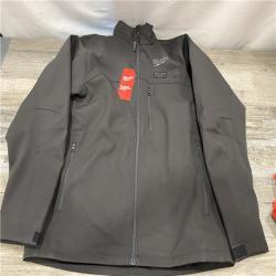 AS-IS Milwaukee Men's Large 12-Volt Lithium-Ion Cordless Tough Shell Black Heated Jacket Kit